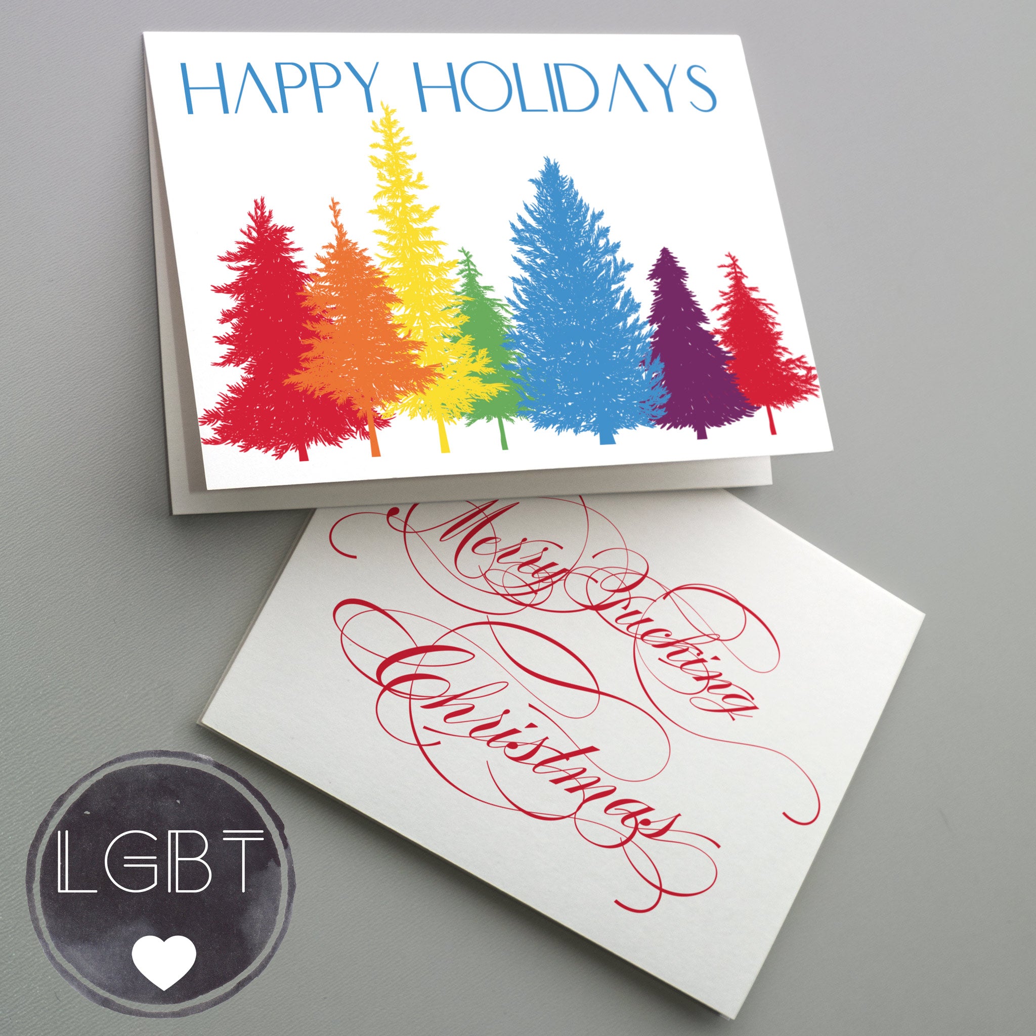 Lgbt Holiday Cards Gay Pride And Lesbian Christmas Greetings 24 Pack Ritzy Rose