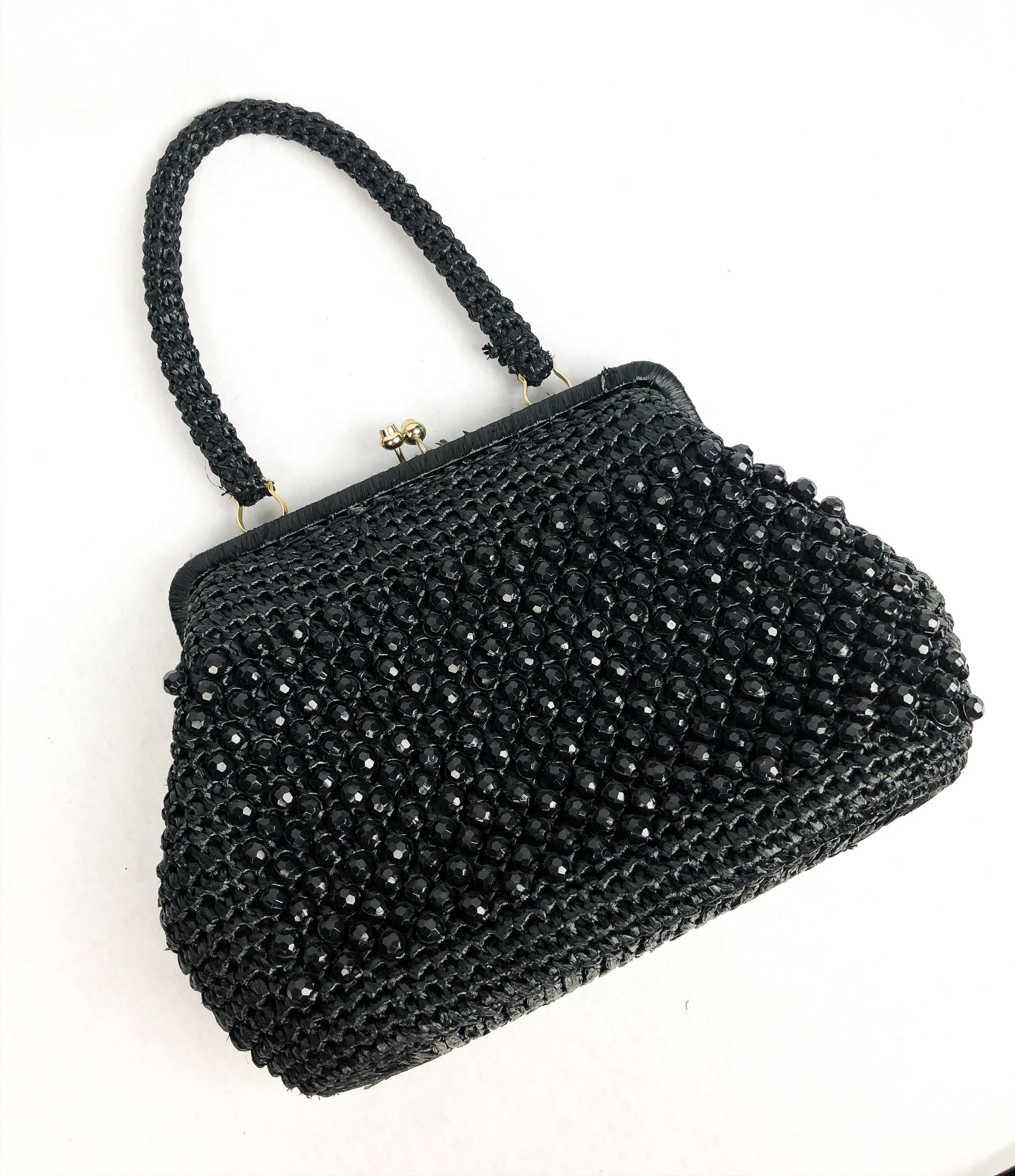 Vintage Woven Black Raffia Bag – Dovetail