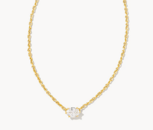 KENDRA SCOTT Juliette Pendant Necklace Gold White Crystal | Hello Molly