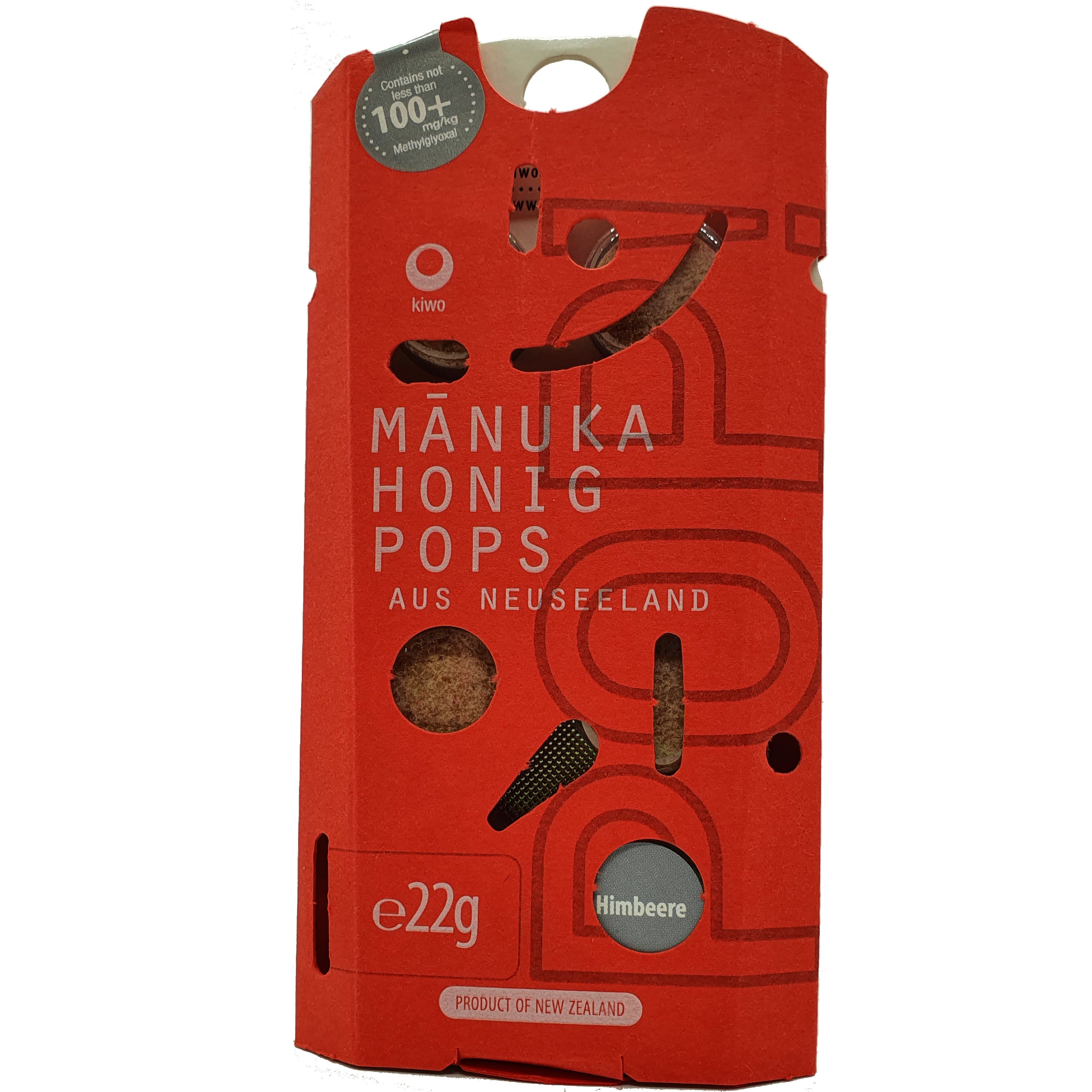 Image of Manuka Honig Pops Himbeere MG100+ - 22g