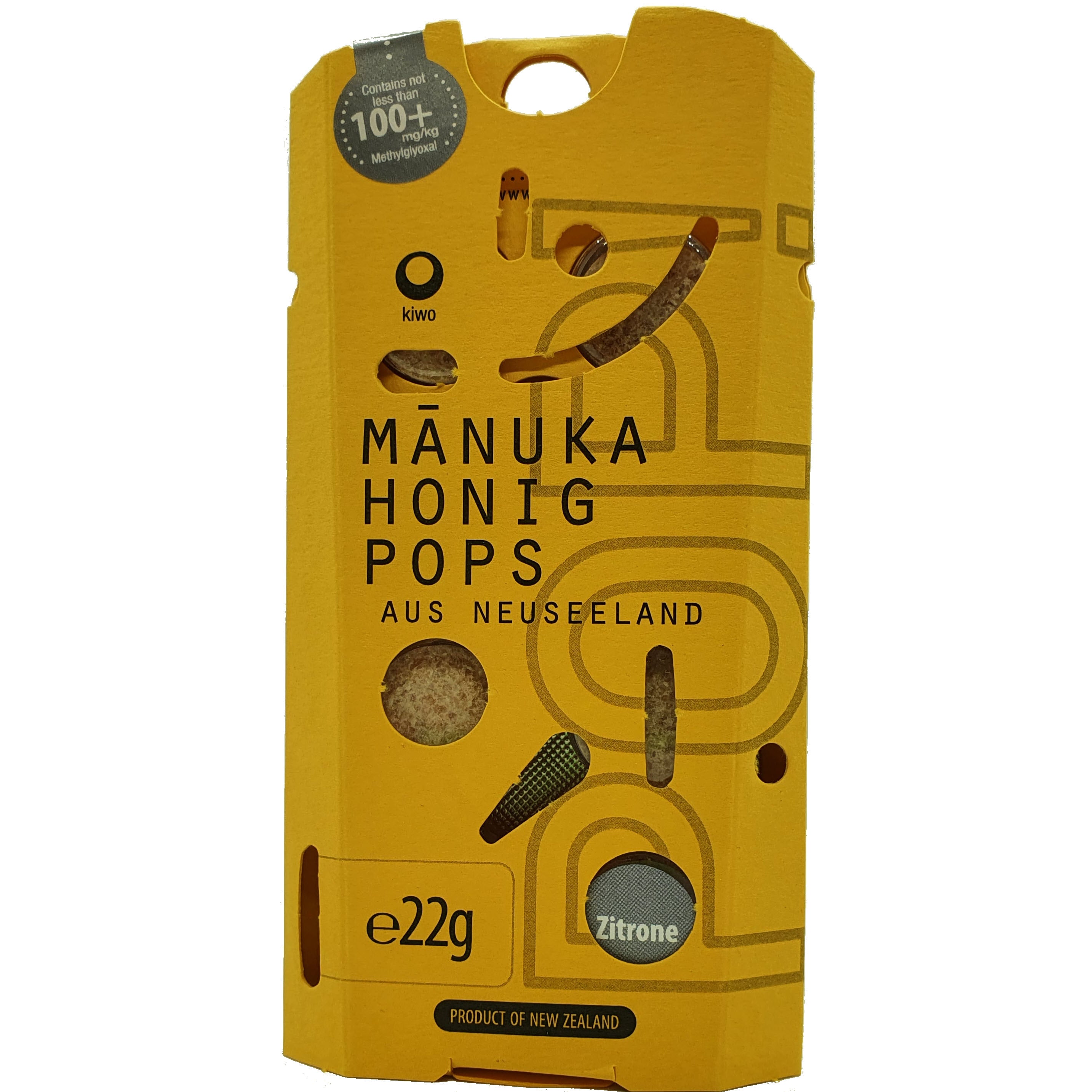 Image of Manuka Honig Pops Zitrone MG100+ - 22g