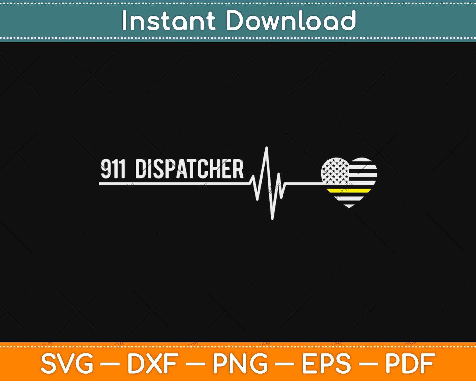 911 dispatcher headset and heartbeat svg