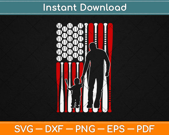 Download American Flag Baseball Matching Dad Son Father S Day Svg Png Dxf Digital Cut File Artprintfile