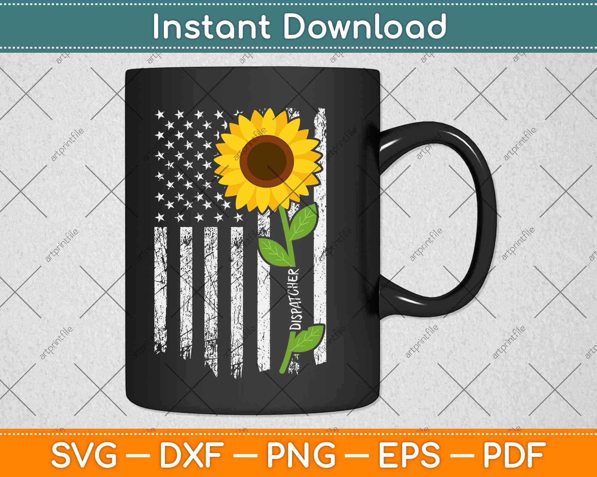 Download American Flag Dispatcher Sunflower Hippie Dispatcher Svg Png Cut File Artprintfile
