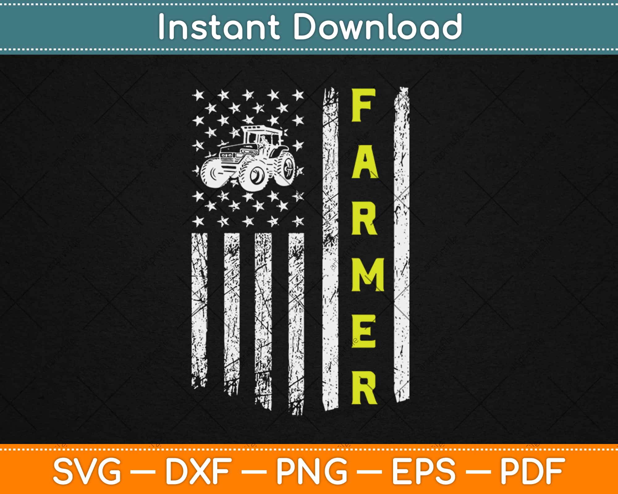 Download American Flag With Tractor Patriotic Farmer Svg Png Design Digital Craft Cut File Artprintfile