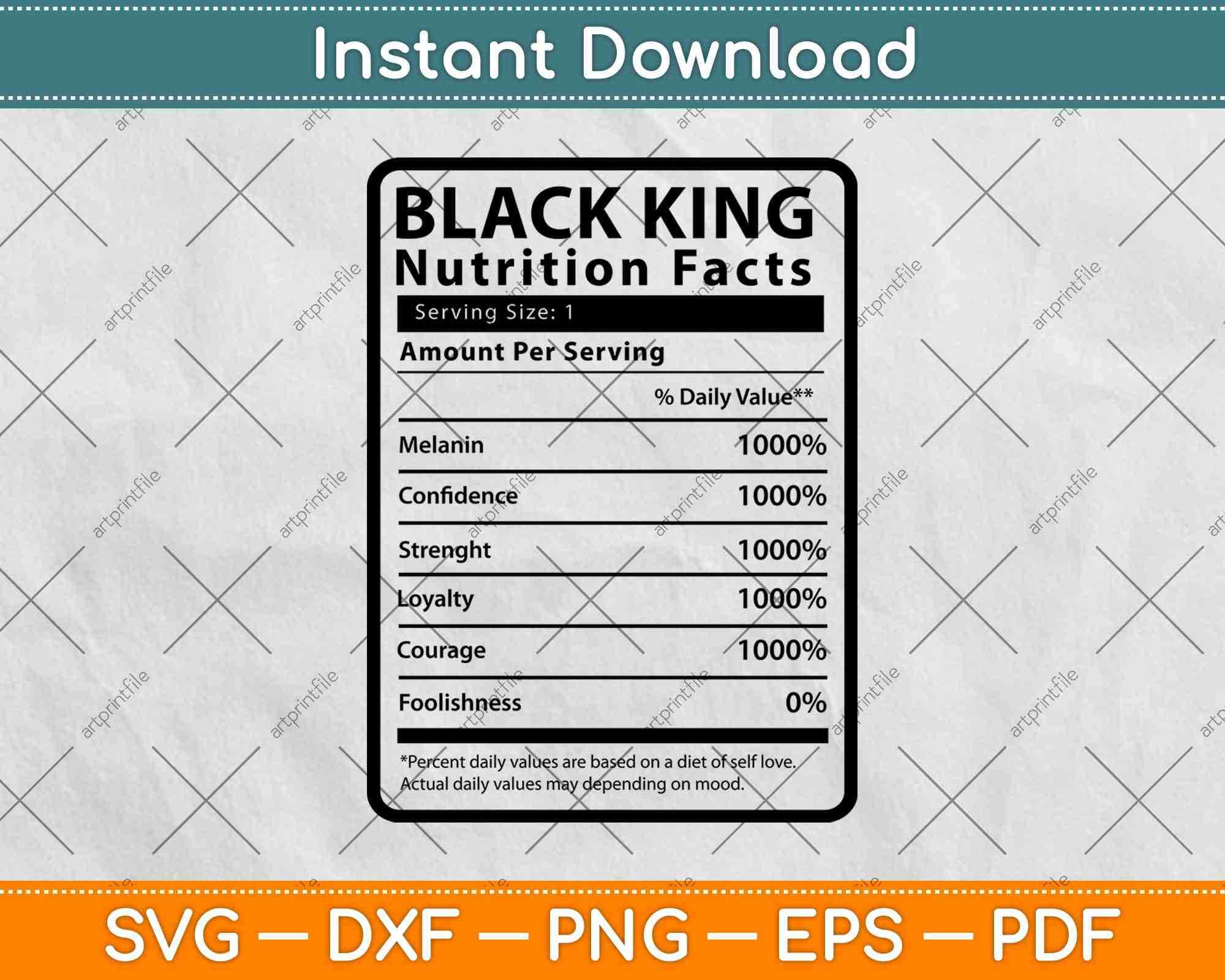 Download Black King Nutrition Facts Svg Png Dxf Digital Cutting Files Artprintfile