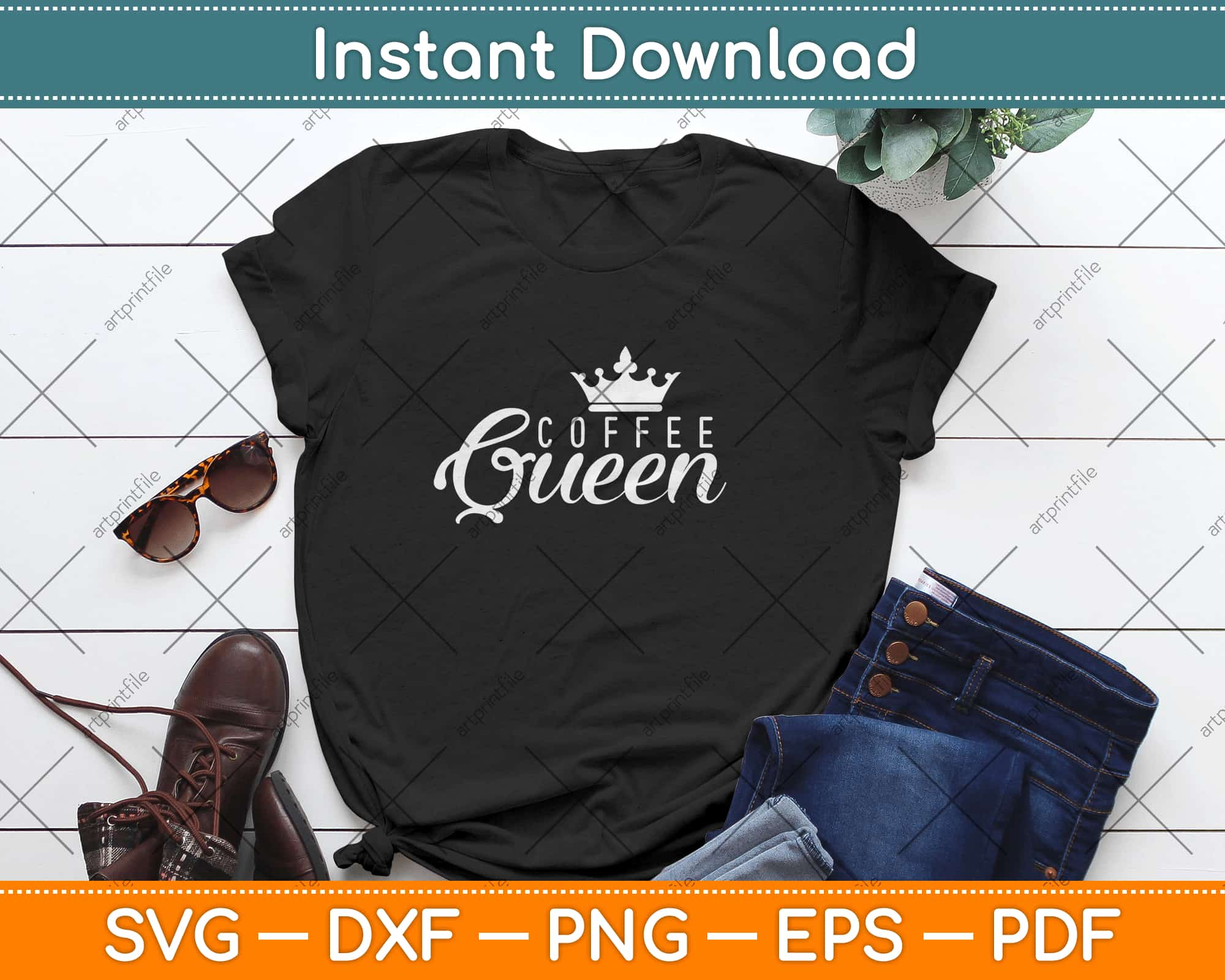 Download Coffee Queen Svg Png Dxf Digital Cutting File Instant Download Artprintfile