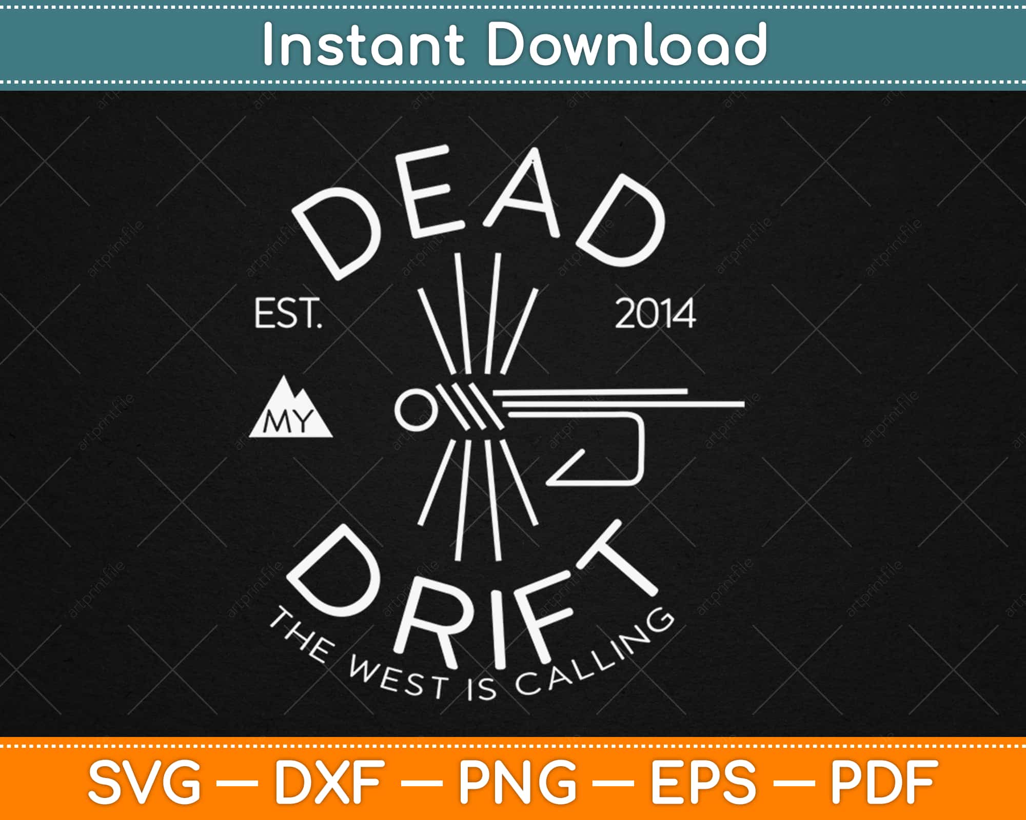 Dead Drift Fly Hooked Logo Fly Fishing Svg Png Dxf Design Cut File Digital Download Artprintfile