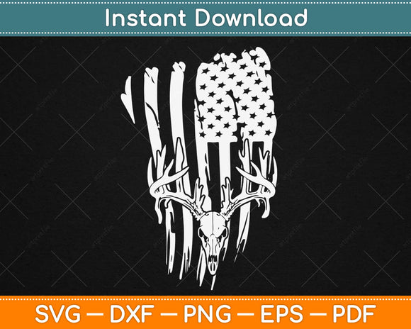 Deer Hunting American Flag Patriotic Hunter Svg Png Design Digital Cut