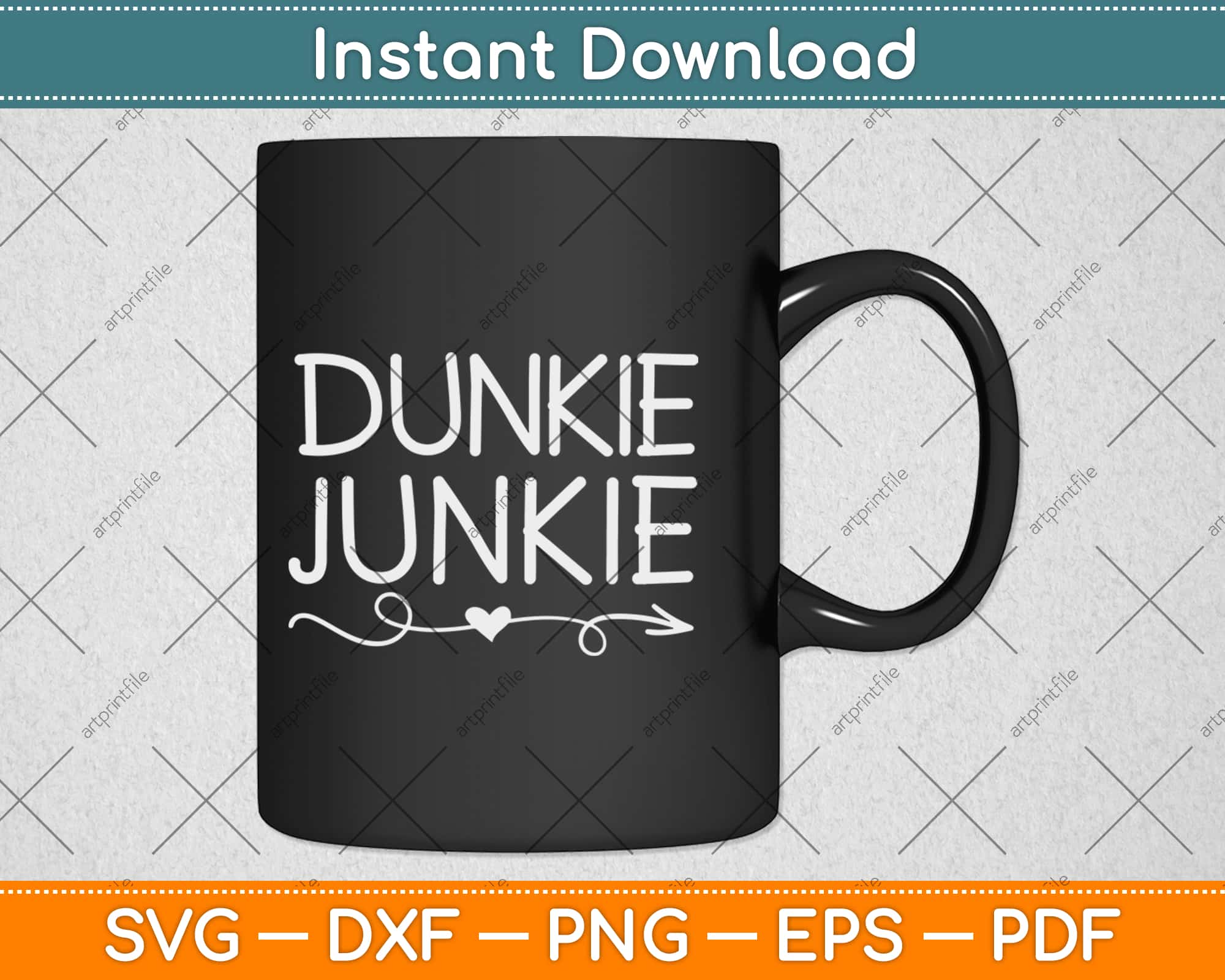 Dunkie Junkie Funny Coffee Svg Png Design Craft Cut File Instant Download Artprintfile 7771