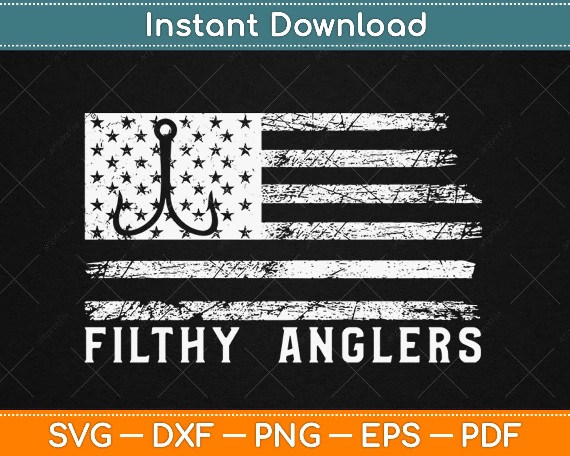 Free Hunting And Fishing American Flag Svg SVG PNG EPS DXF File