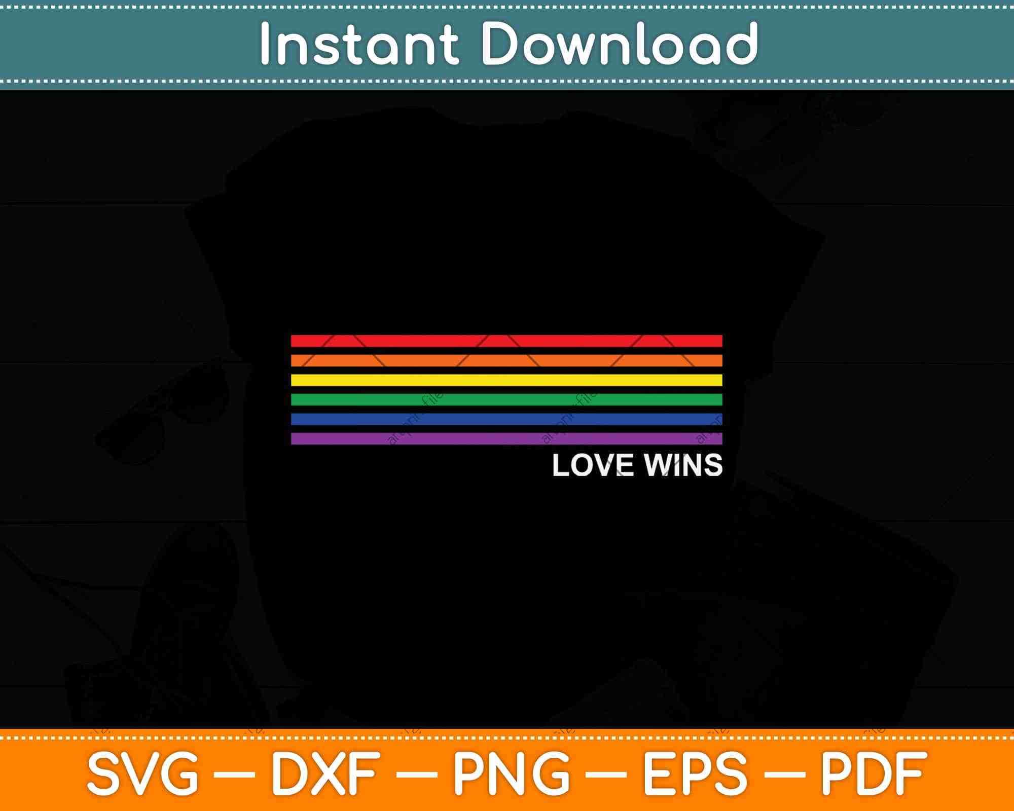 Free Free Love Wins Rainbow Svg