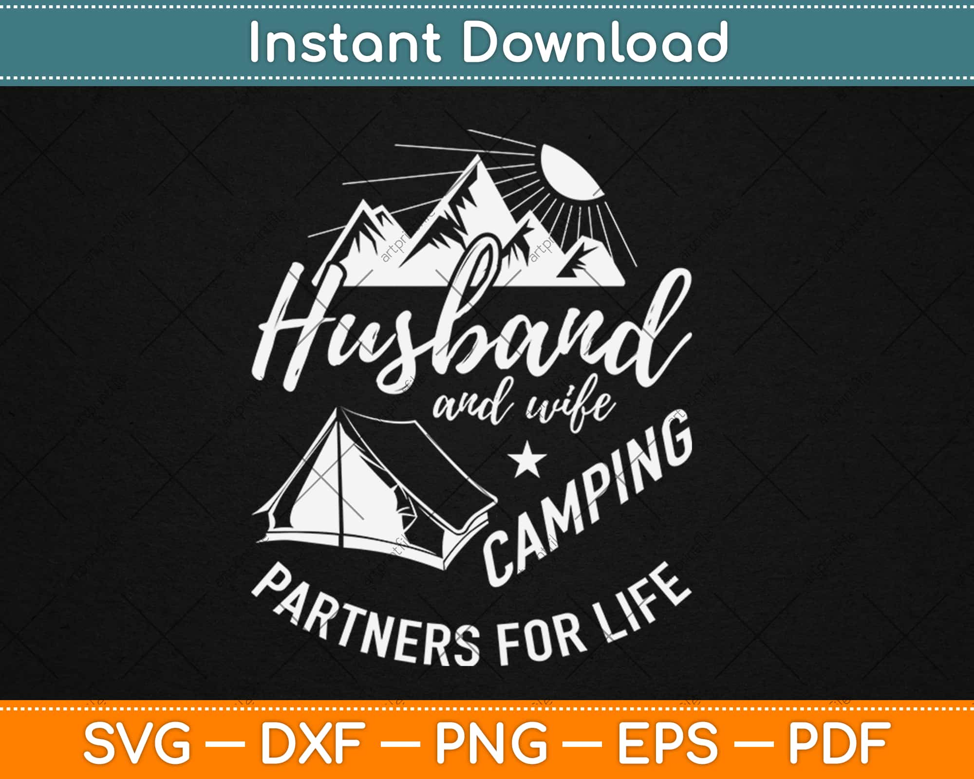 Download Husband And Wife Camping Partners For Life Svg Png Design Digital Cut File Artprintfile