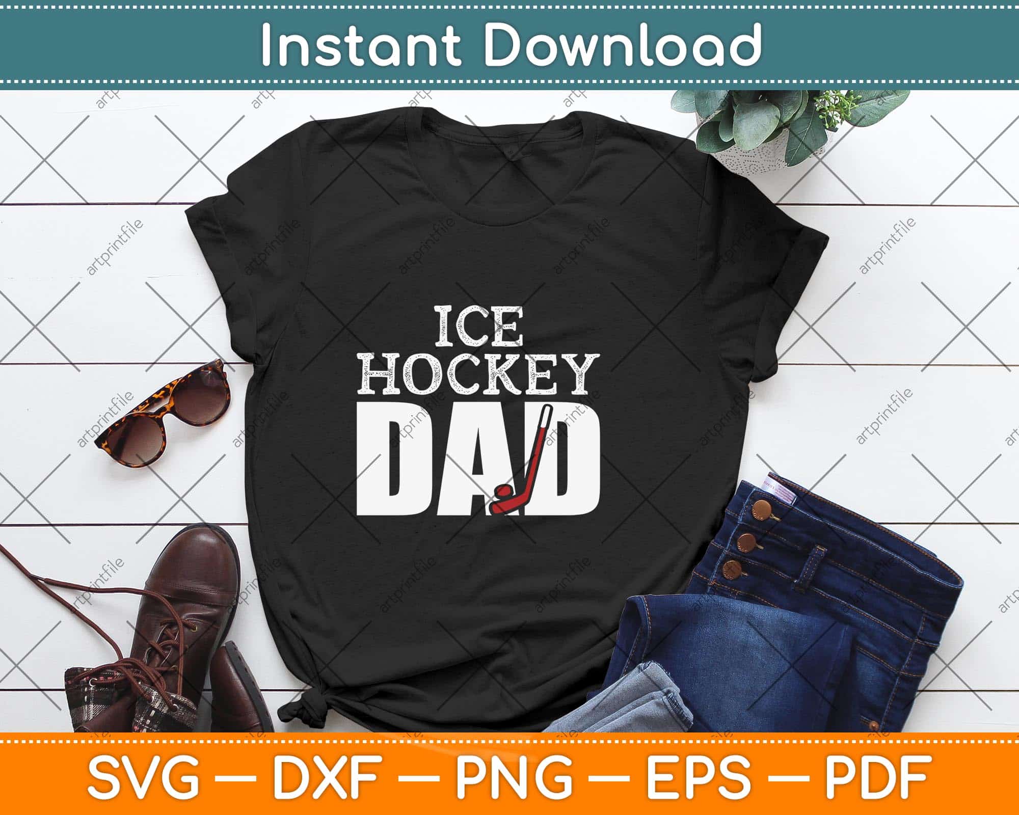 Download Ice Hockey Dad Fathers Day Svg Png Dxf Cutting File Artprintfile