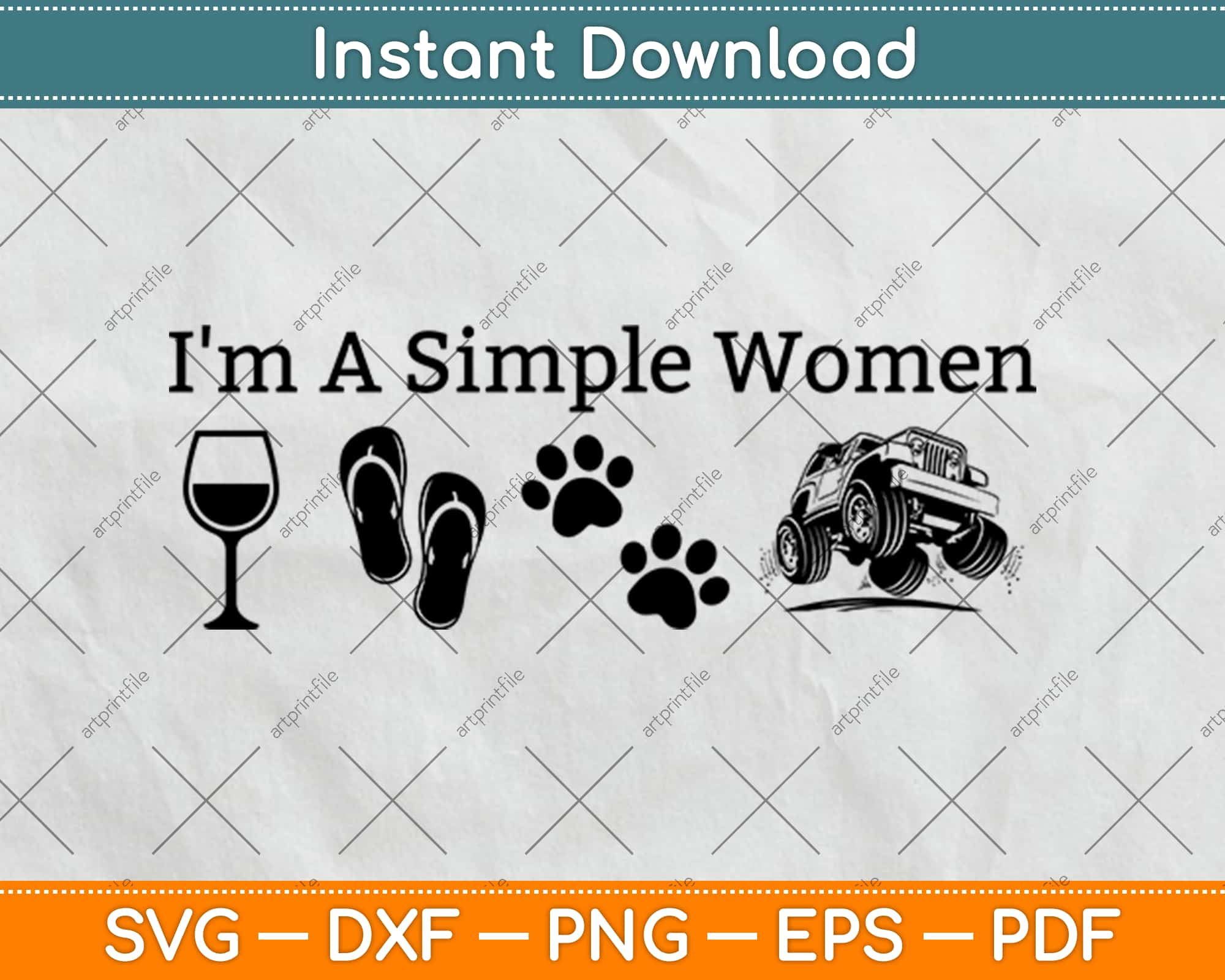 Download I M A Simple Woman Love Jeep Svg Png Design Digital Cut File Instant Download Artprintfile