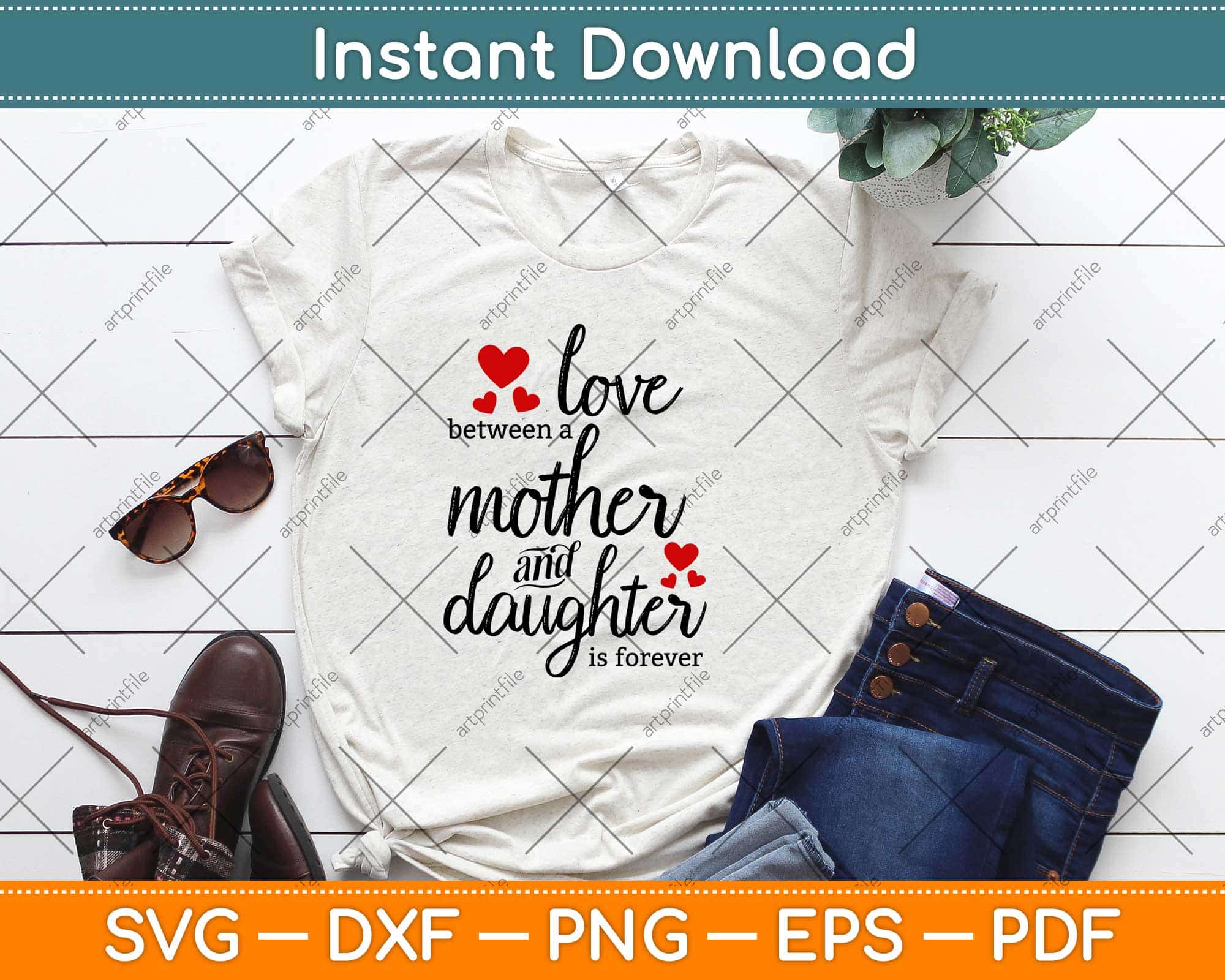 Love Between A Mother And Daughter Is Forever Svg Png Dxf Files 