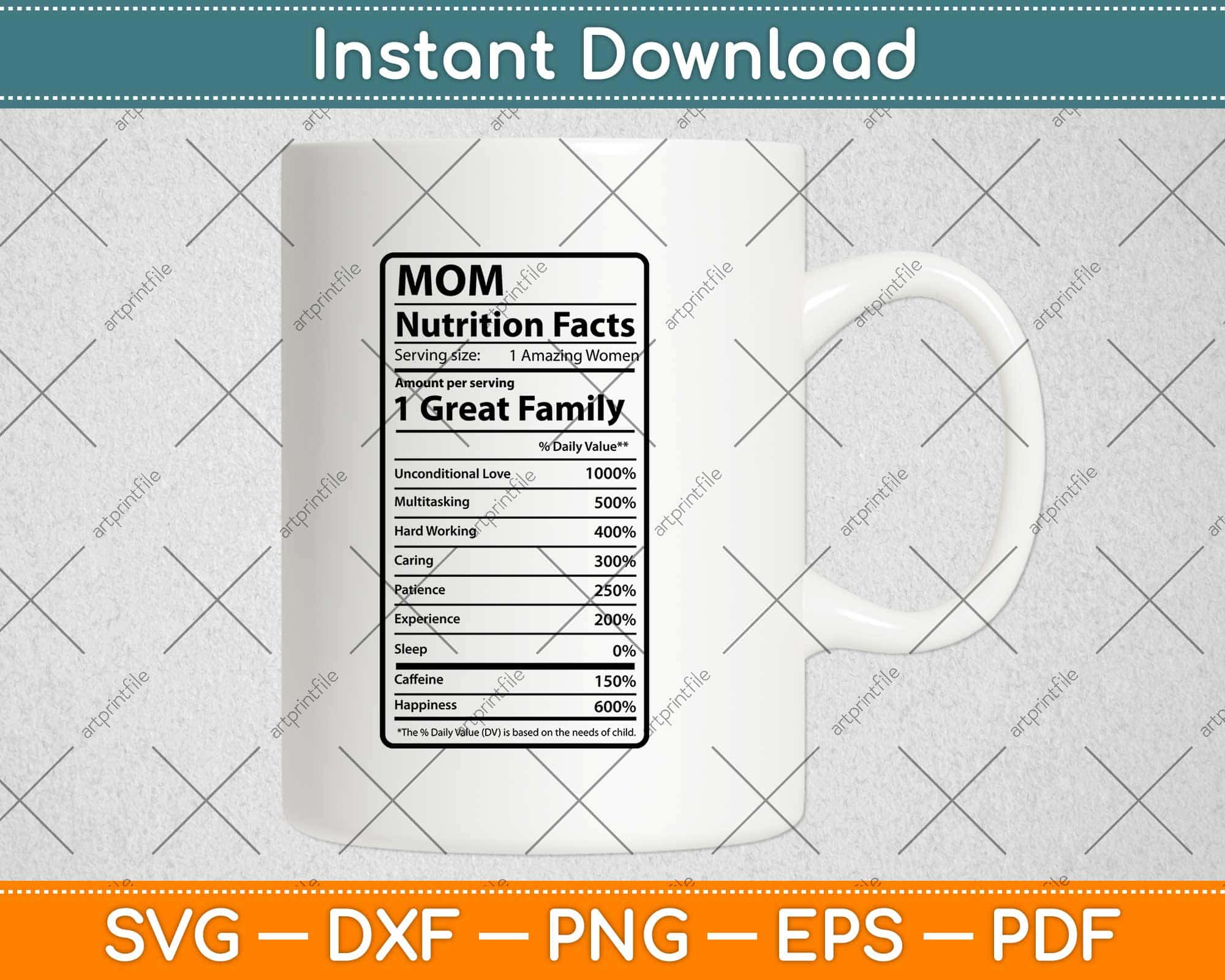 Download Mom Nutrition Facts Label Funny Svg Png Dxf Digital Cutting Files Artprintfile