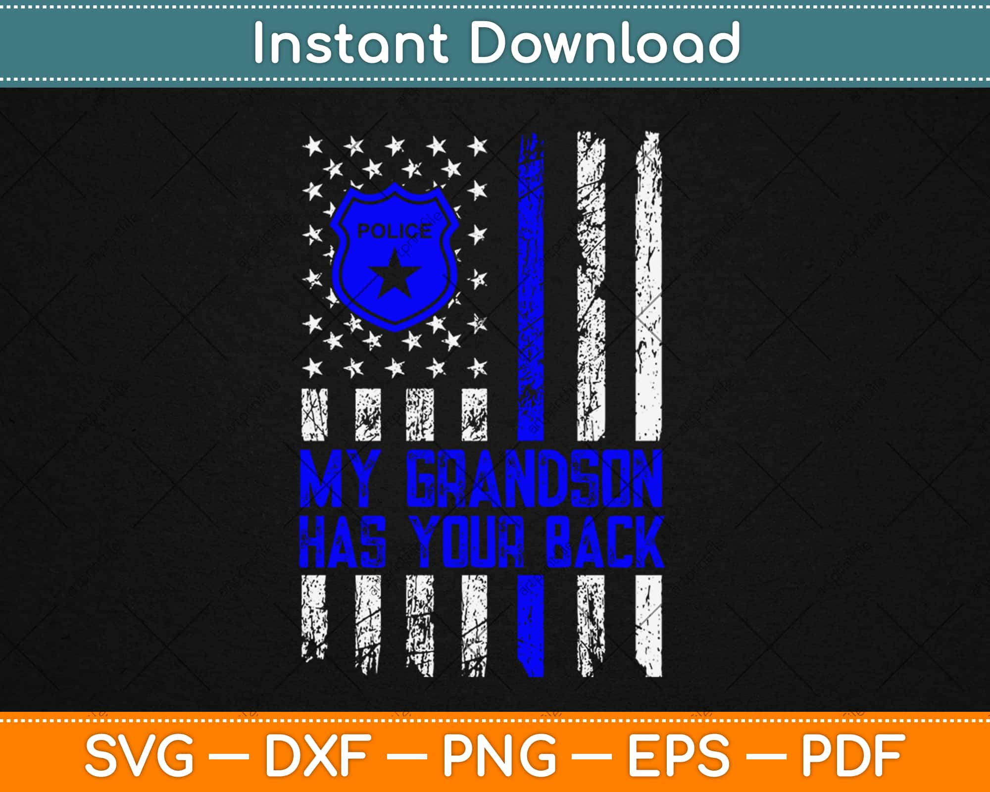 Download Police Officer Grandparents My Grandson Has Your Back Proud Svg Png Craft Cut File Artprintfile