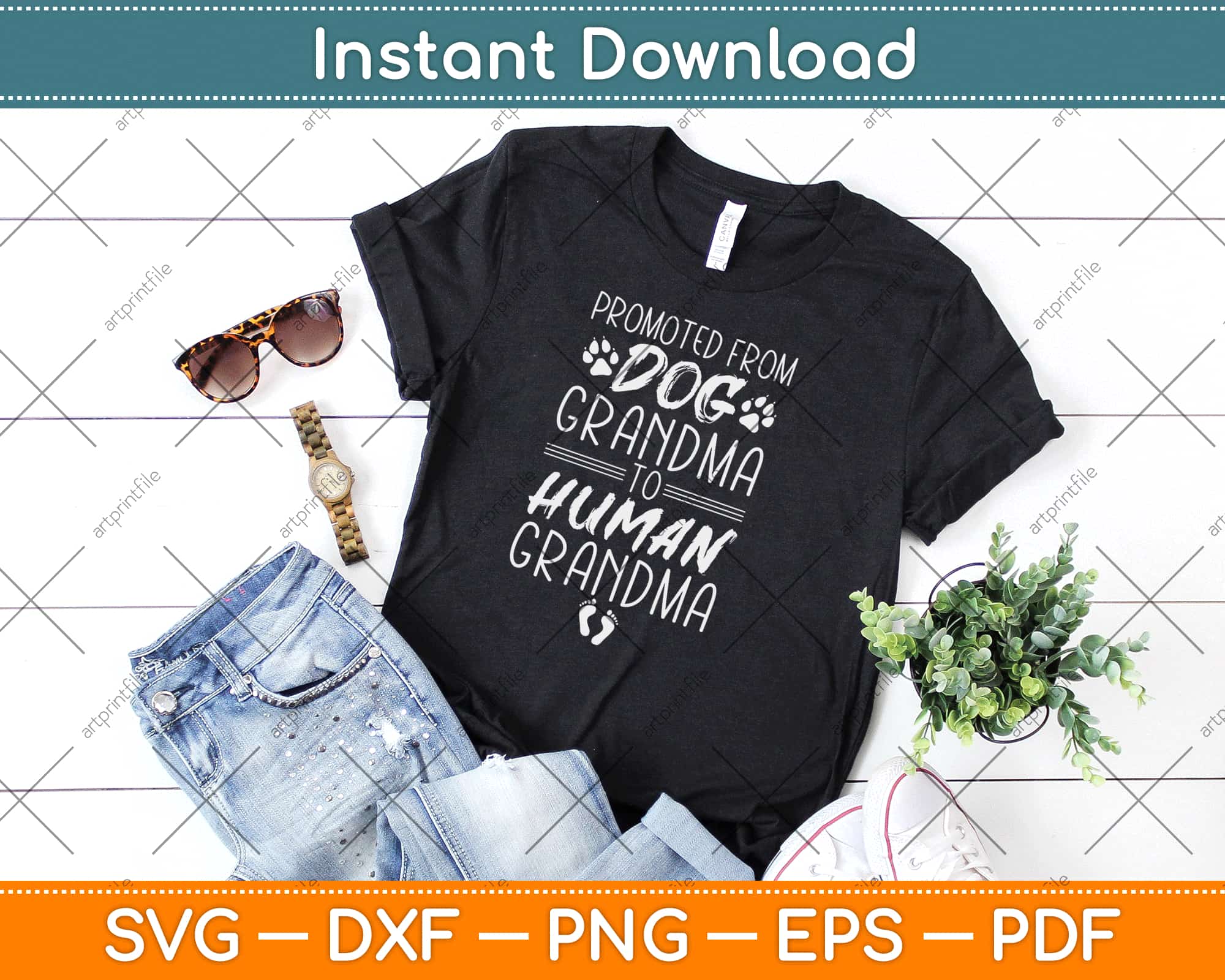 Download Promoted From Dog Grandma To Human Grandma Svg Png Design Craft Cut File Artprintfile