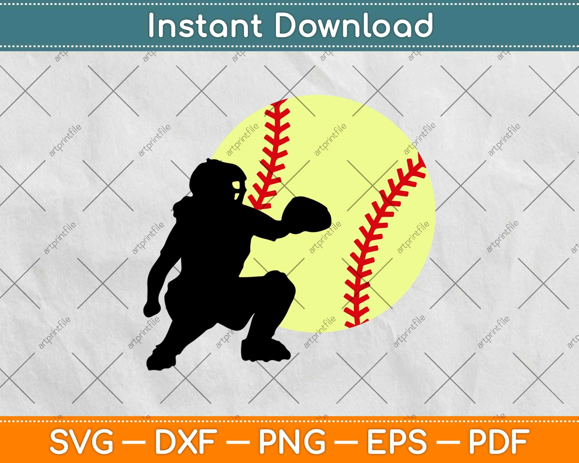 Softball Catcher I'll Always Be Her Biggest Fan Svg Design Cricut Cutting  Files, artprintfile