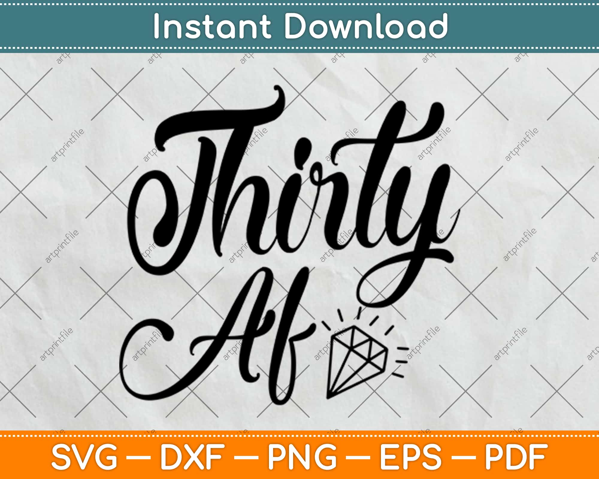 Download Thirty Af Gifts 30th Birthday Svg Png Dxf Digital Cutting File Instant Download Artprintfile