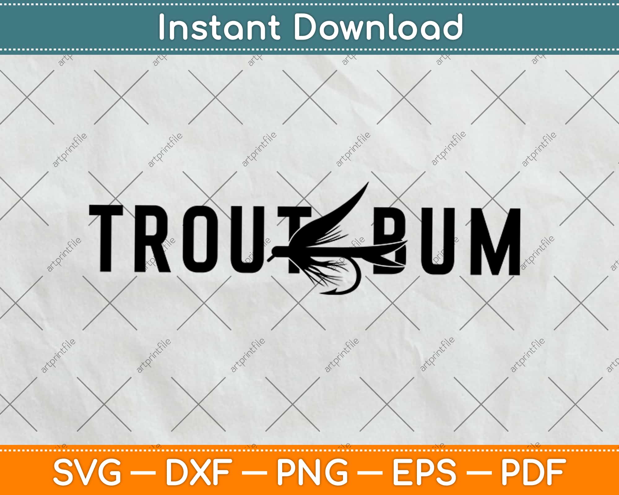 Trout Bum Fly Fishing Svg Png Design Digital Craft Cut File Instant Download Artprintfile