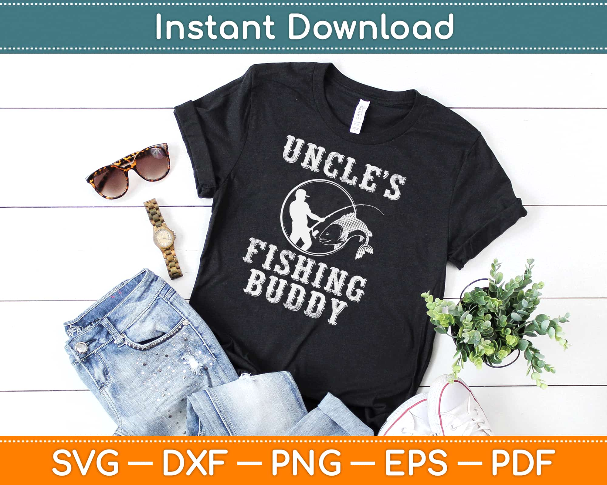 Uncle S Fishing Buddy Svg Cutting Files Artprintfile