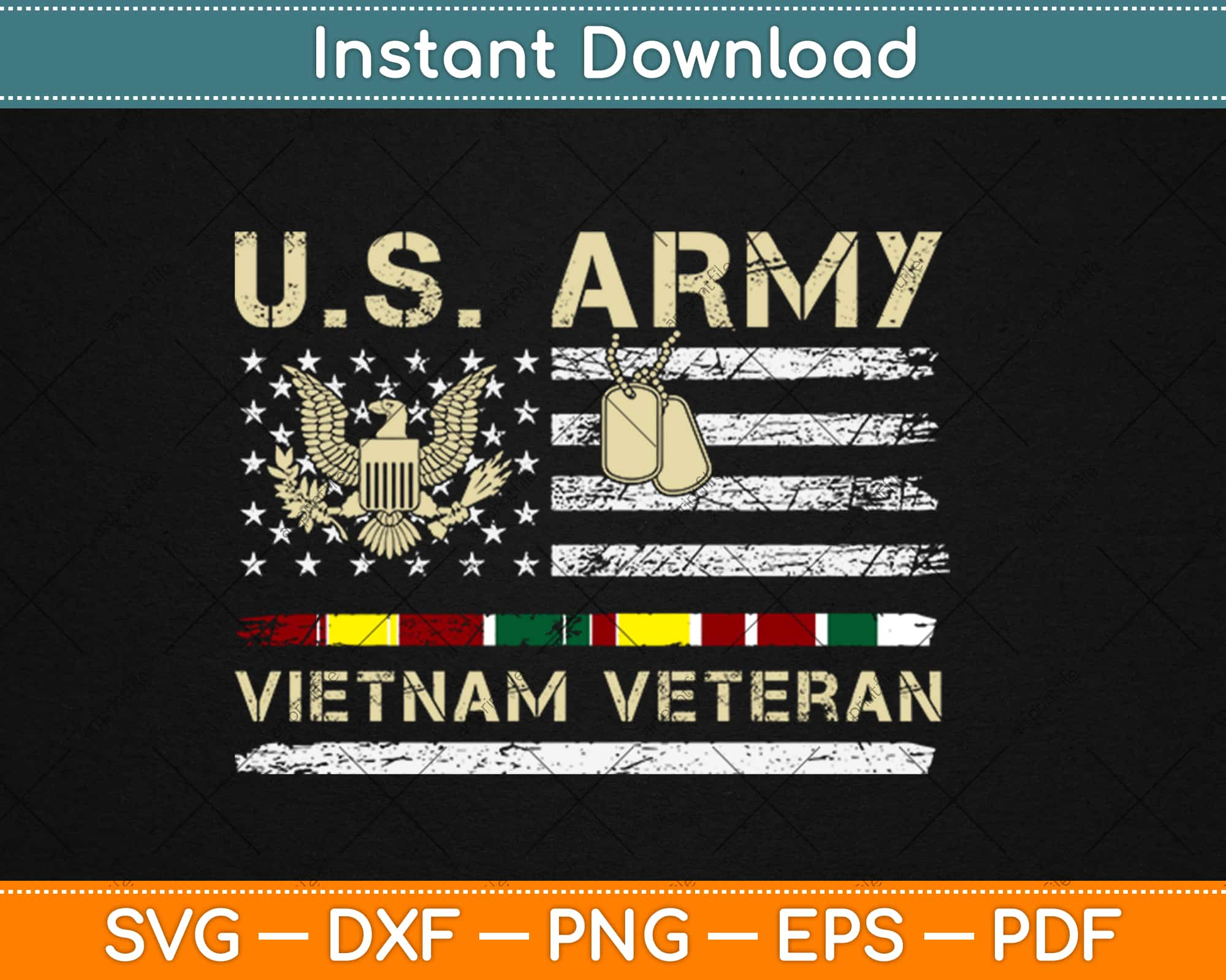 Us Army Vietnam Veteran Usa Flag Svg Png Design Craft Cut File Instant Download Artprintfile