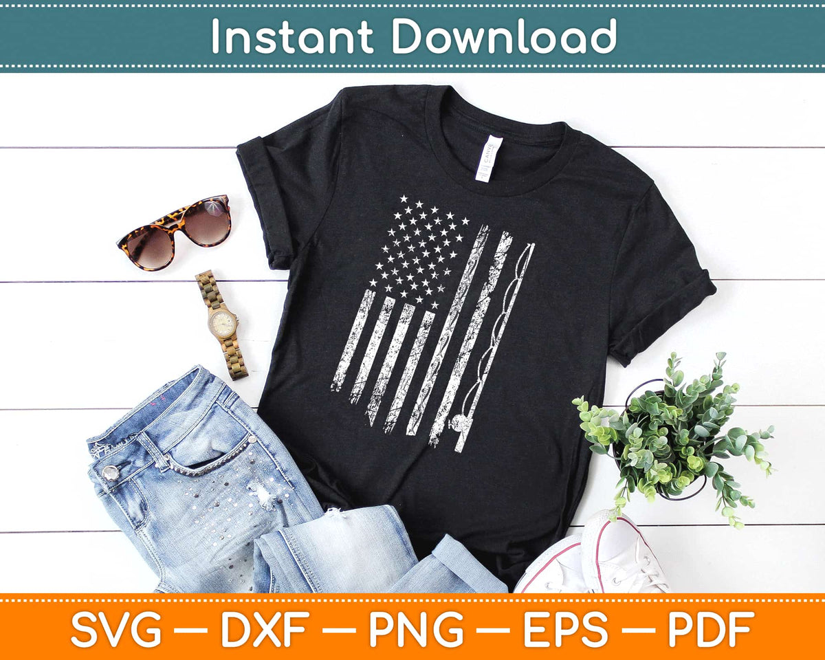 Download Vintage Fishing Distressed American Flag Svg Cutting Files ...