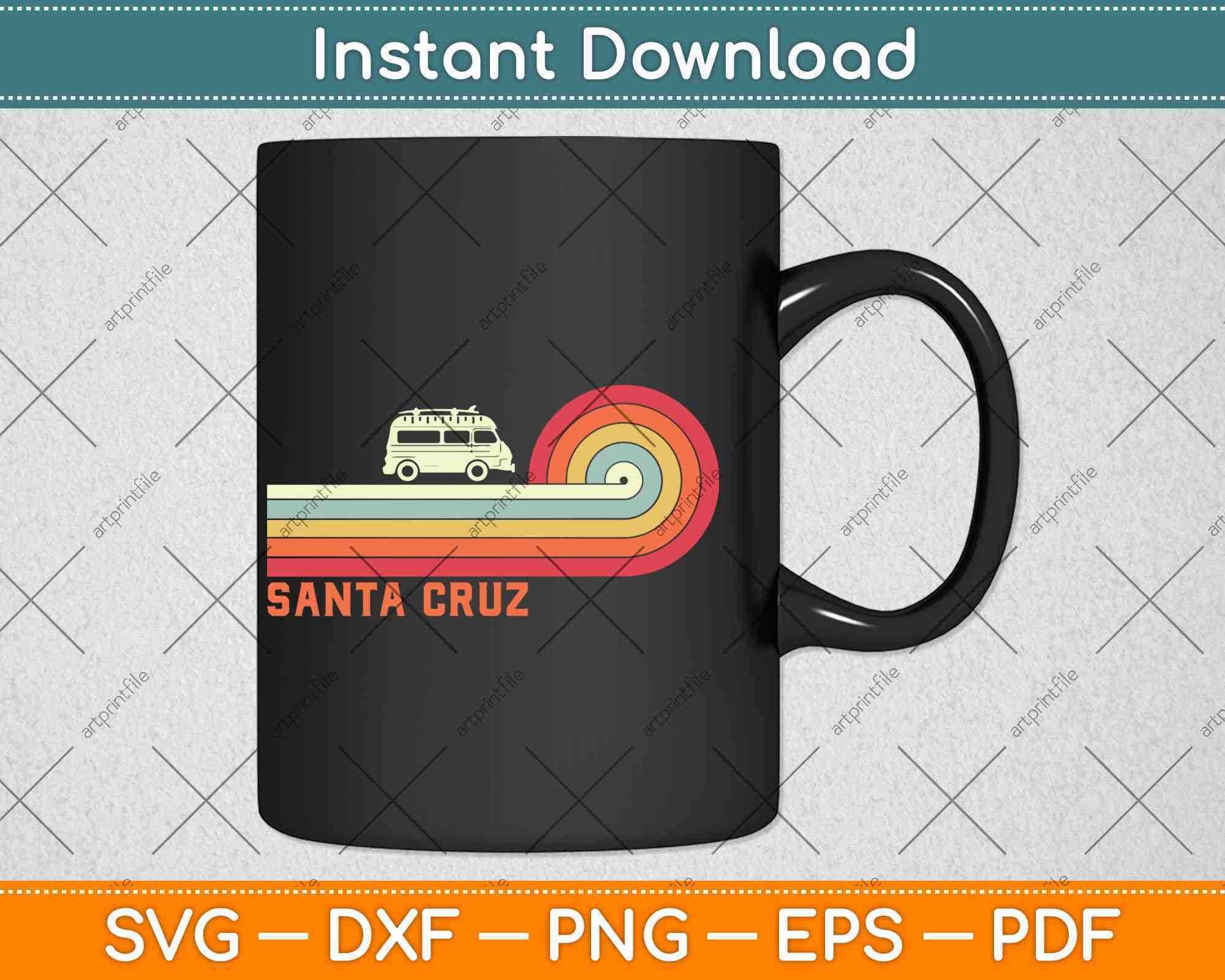 Download Vintage Retro Sunset Santa Cruz Svg Png Dxf Cutting File Artprintfile