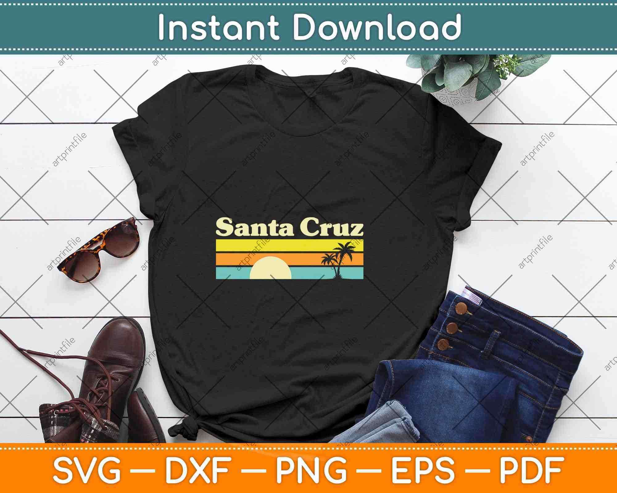 Download Vintage Retro Sunset Santa Cruz Svg Png Dxf Cutting File Artprintfile