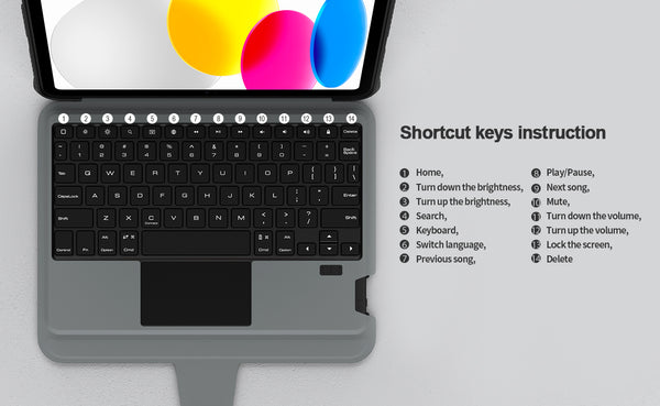 ipad tough keyboard case 10th 10.9 shortcuts