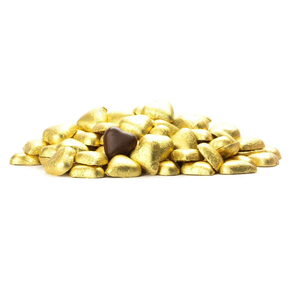 Chocolade hartjes in gouden (kilo) – Bedankjes.nl