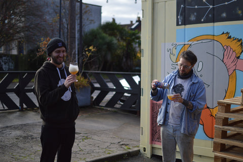 Will & Karl enjoying a Deya beer