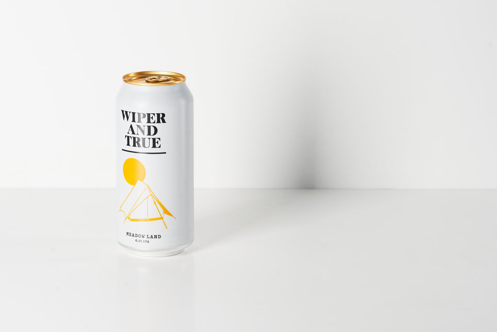 A white can of Meadow Land IPA against a white background