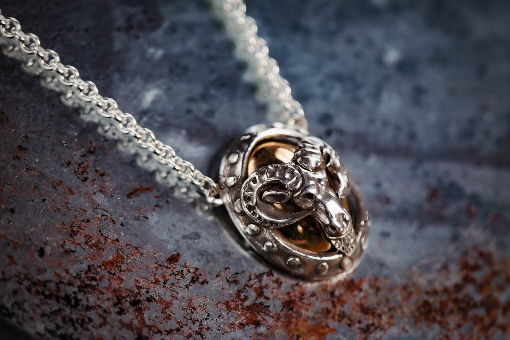 Bronze Ram's Head Shield Pendant | Alex Streeter