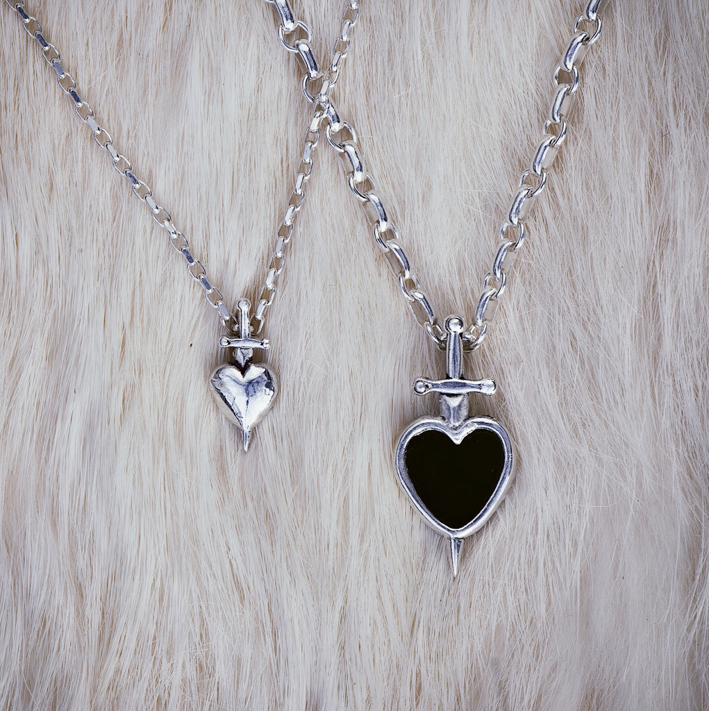 Large Sword-Pierced Heart Necklace