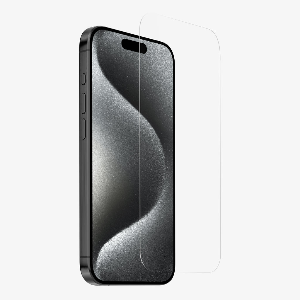 Protection d'écran en verre trempé 2.5D pour iPhone 15, 15 Plus, 15 Pro et 15 Pro Max