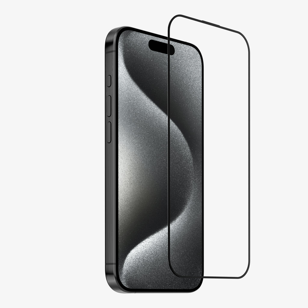 Protection d'écran en verre trempé 3D intégrale pour iPhone 15, 15 Plus, 15 Pro, 15 Pro Max