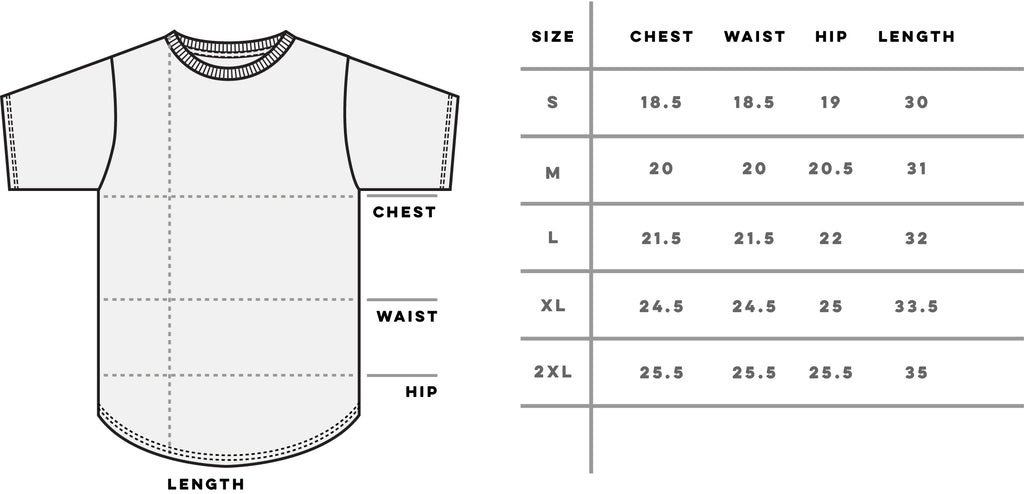 Acrylick - High/Low Tee - Fit Guide