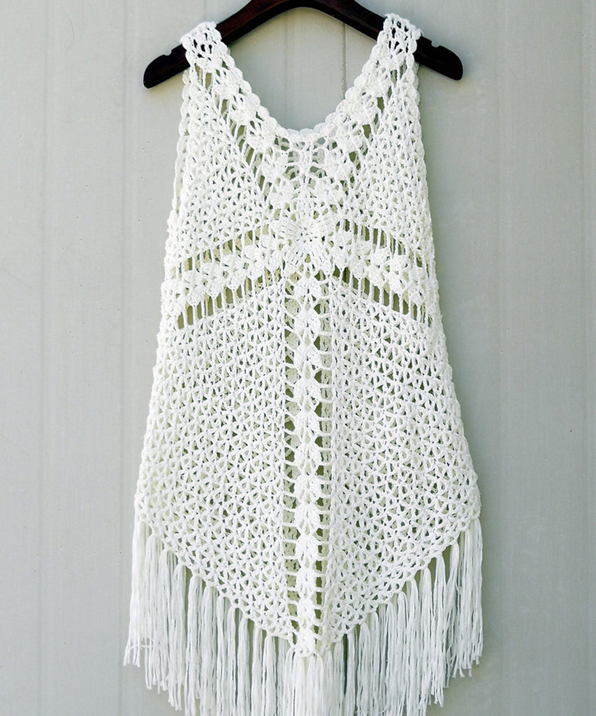 White Fringed Crochet Tank Dress Women Bohemian Clothing – Tinacrochet