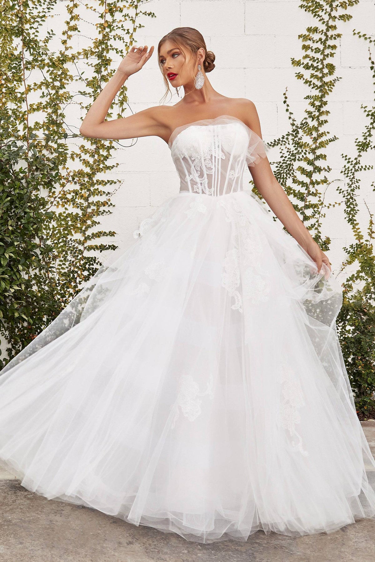 Luxe A0666W Off Shoulder Corset Mermaid Wedding Dress