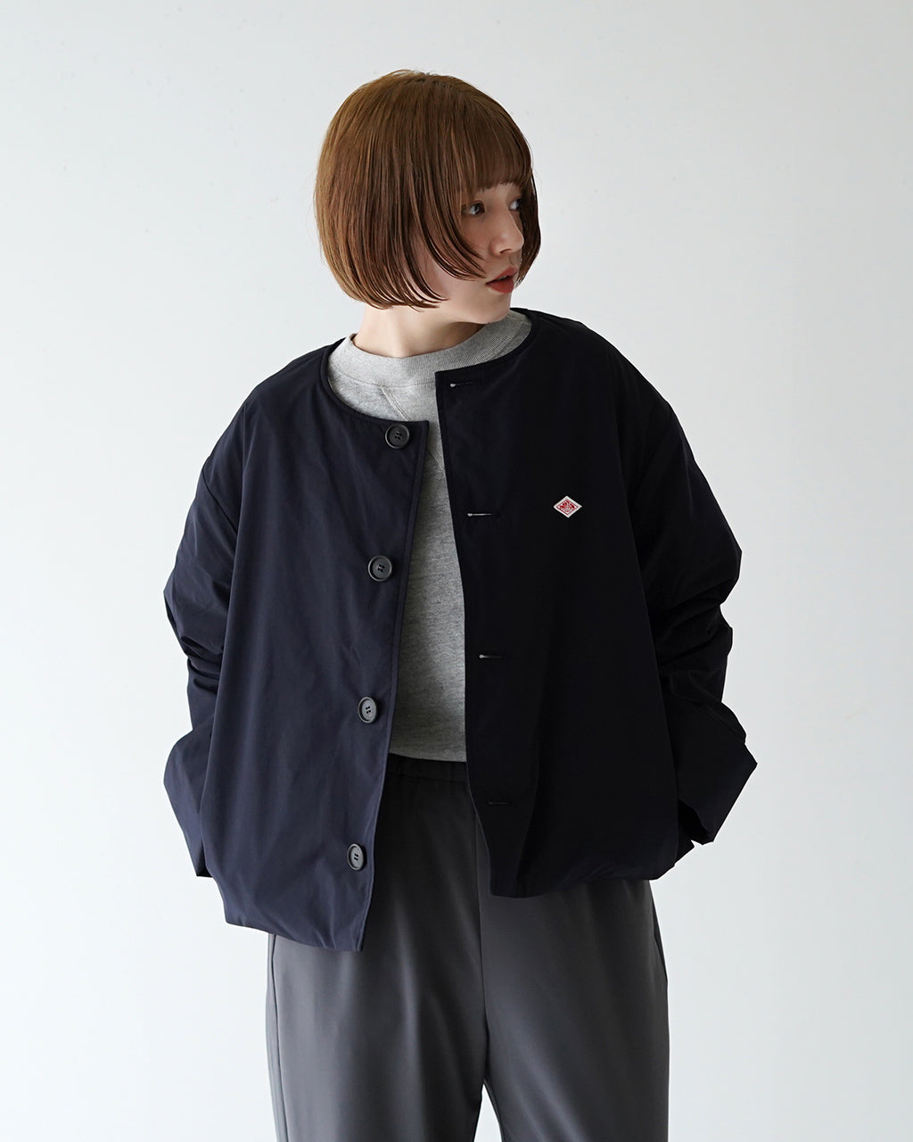 DANTON ダントン カラーレス ジャケット COLLARLESS JACKET DT