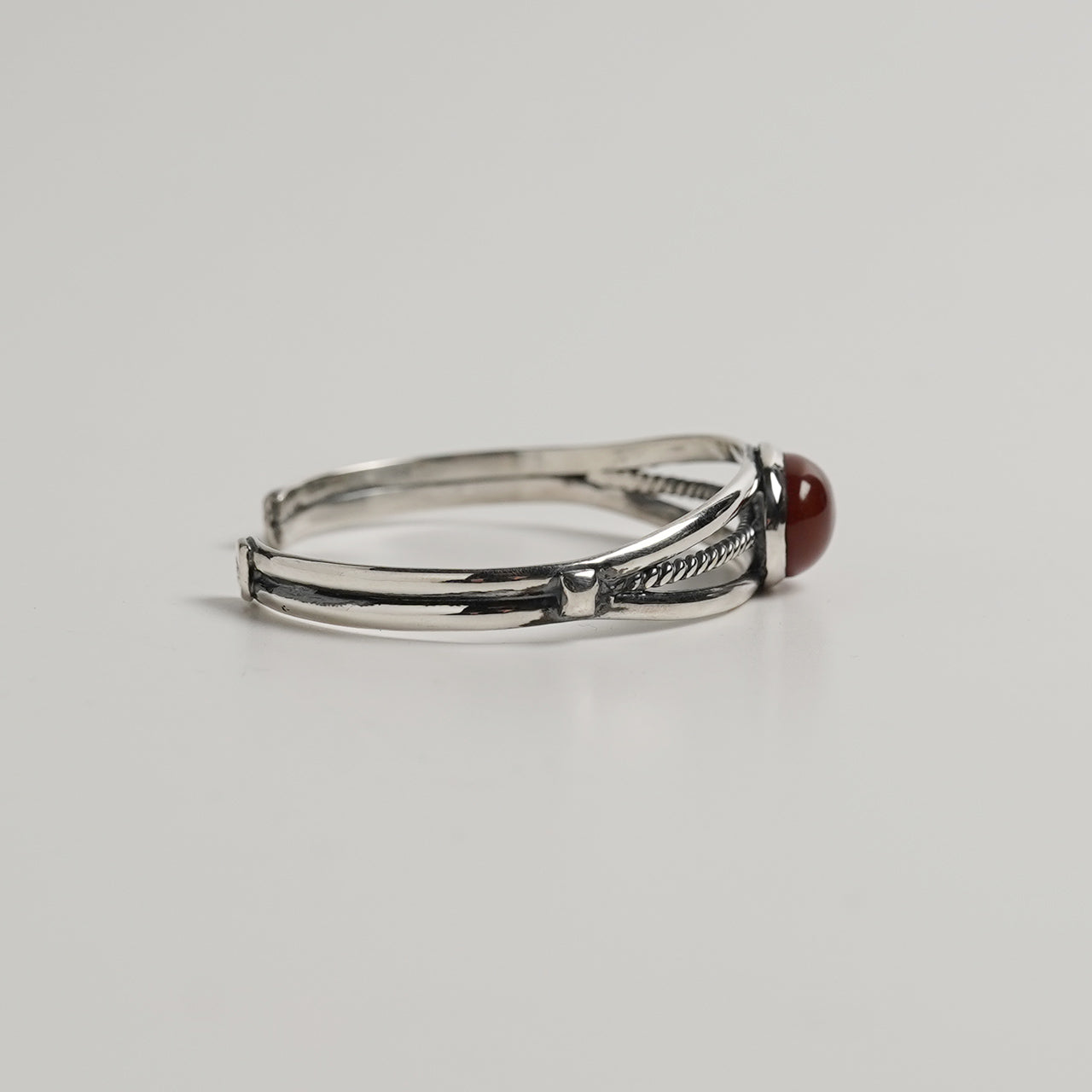 ReFaire ルフェール オーバル ストーン スリー ライン バングル Oval Stone Three Line Bangle 天然石 オニキス  カーネリアン 925 スターリング シルバー ブレスレット RC-BG003 【送料無料】