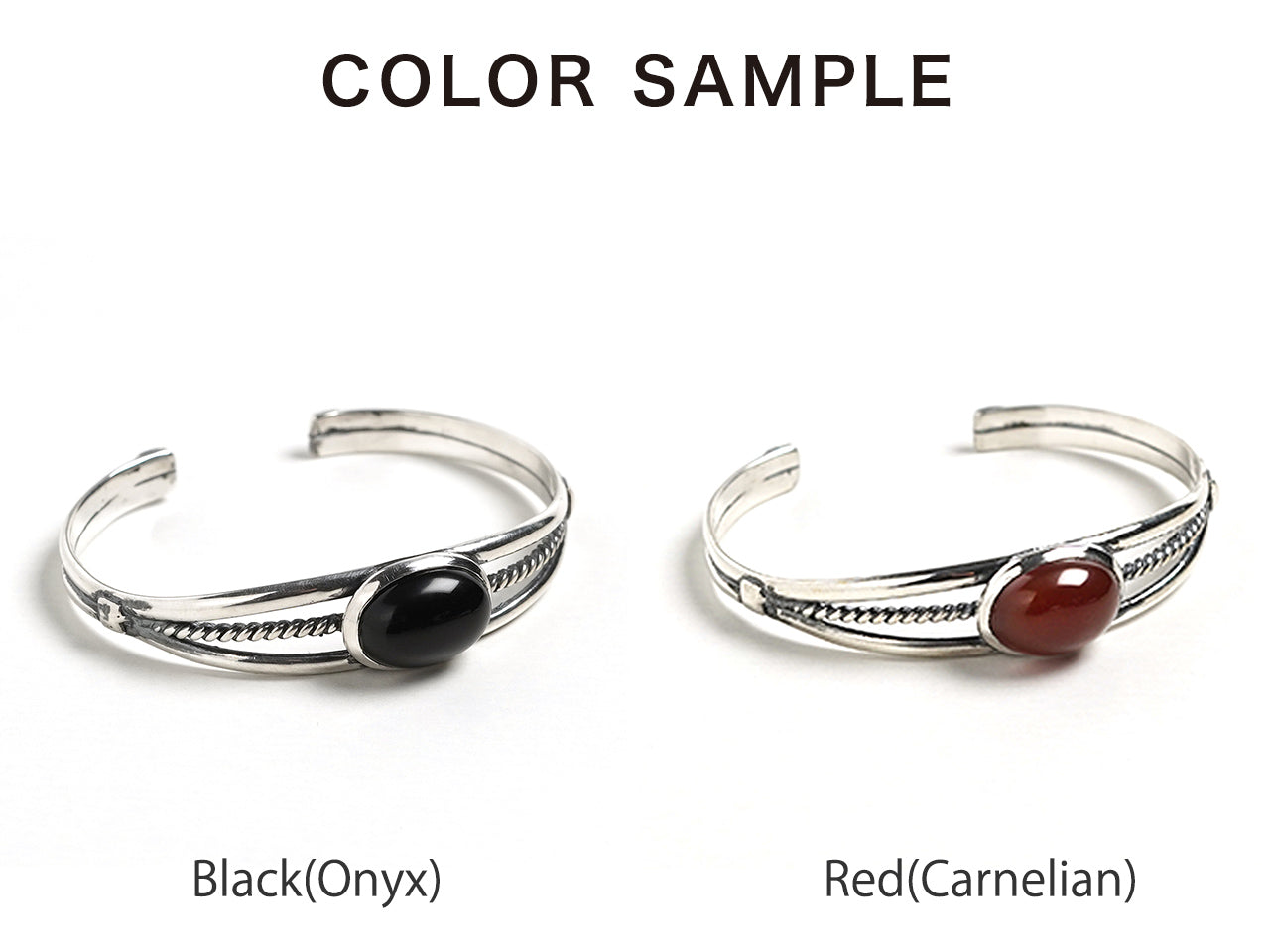 ReFaire ルフェール オーバル ストーン スリー ライン バングル Oval Stone Three Line Bangle 天然石 オニキス  カーネリアン 925 スターリング シルバー ブレスレット RC-BG003 【送料無料】