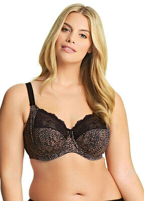 Elomi Smooth Underwire Molded Strapless Bra 4300 Black #82058 US 40DDD /UK  40E