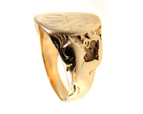 14k gold art nouveau signet ring 001 large