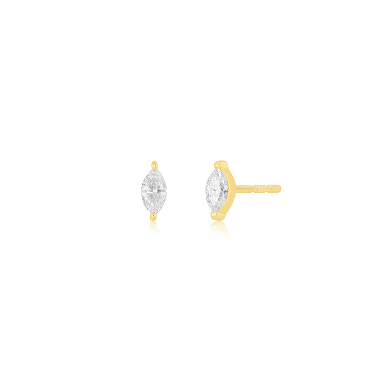 Triple Prong Set Diamond Stud Earring