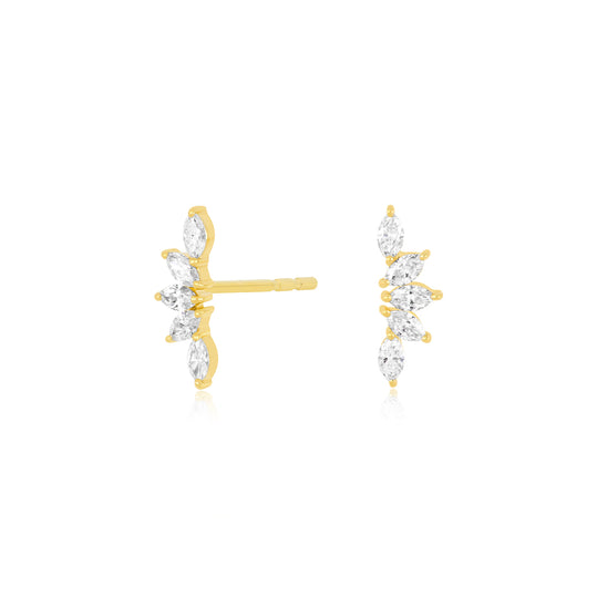 Bezel Set Diamond Pear Stud Earring