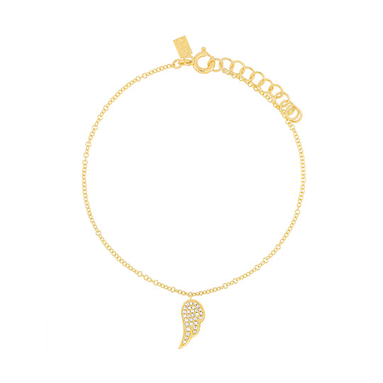 Diamond Double Angel Wing Necklace, 14k Gold